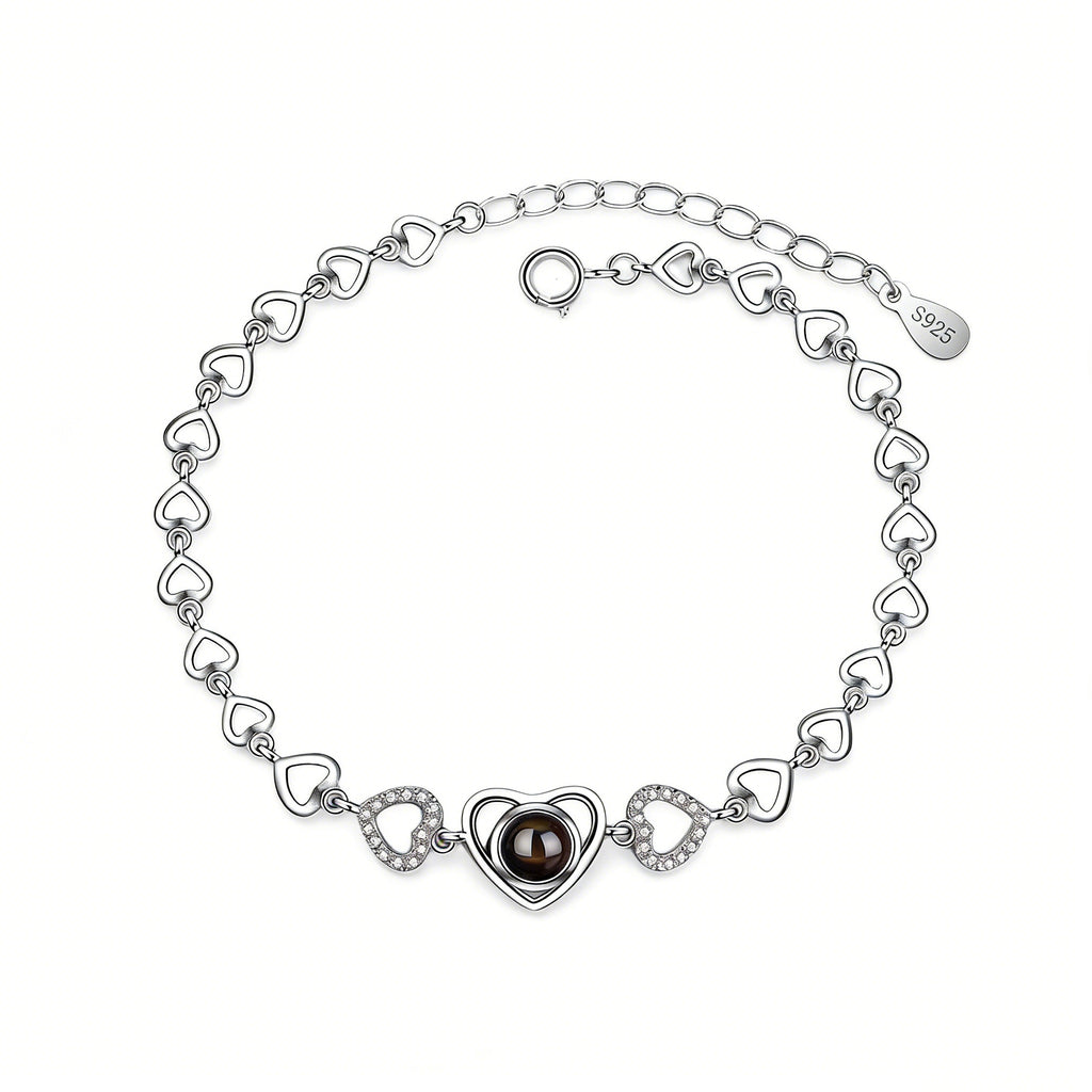Custom Heart Projection Bracelet With Personalized Color Photo