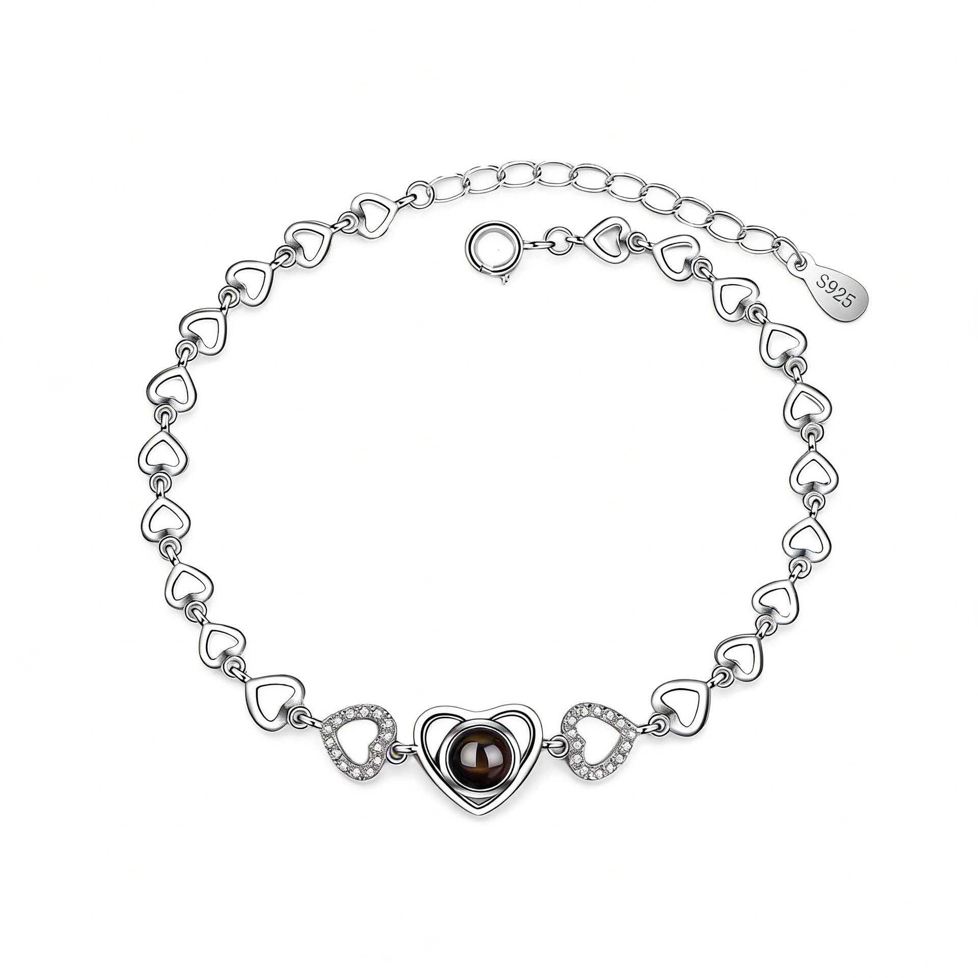 Custom Heart Projection Bracelet With Personalized Color Photo
