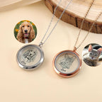 Custom Pet Photo Engraved Necklace – Personalized Memorial Pendant for Dogs & Cats