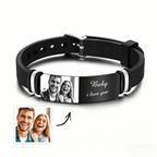 Personalized Valentine Bracelet, Custom Color Print & Engraved Bangle