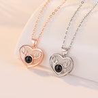 Heart Projection Necklace, Love Memory Keepsake Pendant(Micro-carved images)