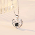 Heart Projection Necklace, Love Memory Keepsake Pendant(Micro-carved images)