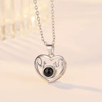 Heart Projection Necklace, Love Memory Keepsake Pendant(Micro-carved images)