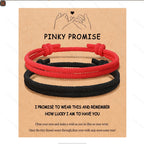 Black and White Couple Bracelet Set, Custom Text Card Friendship Birthday Gift
