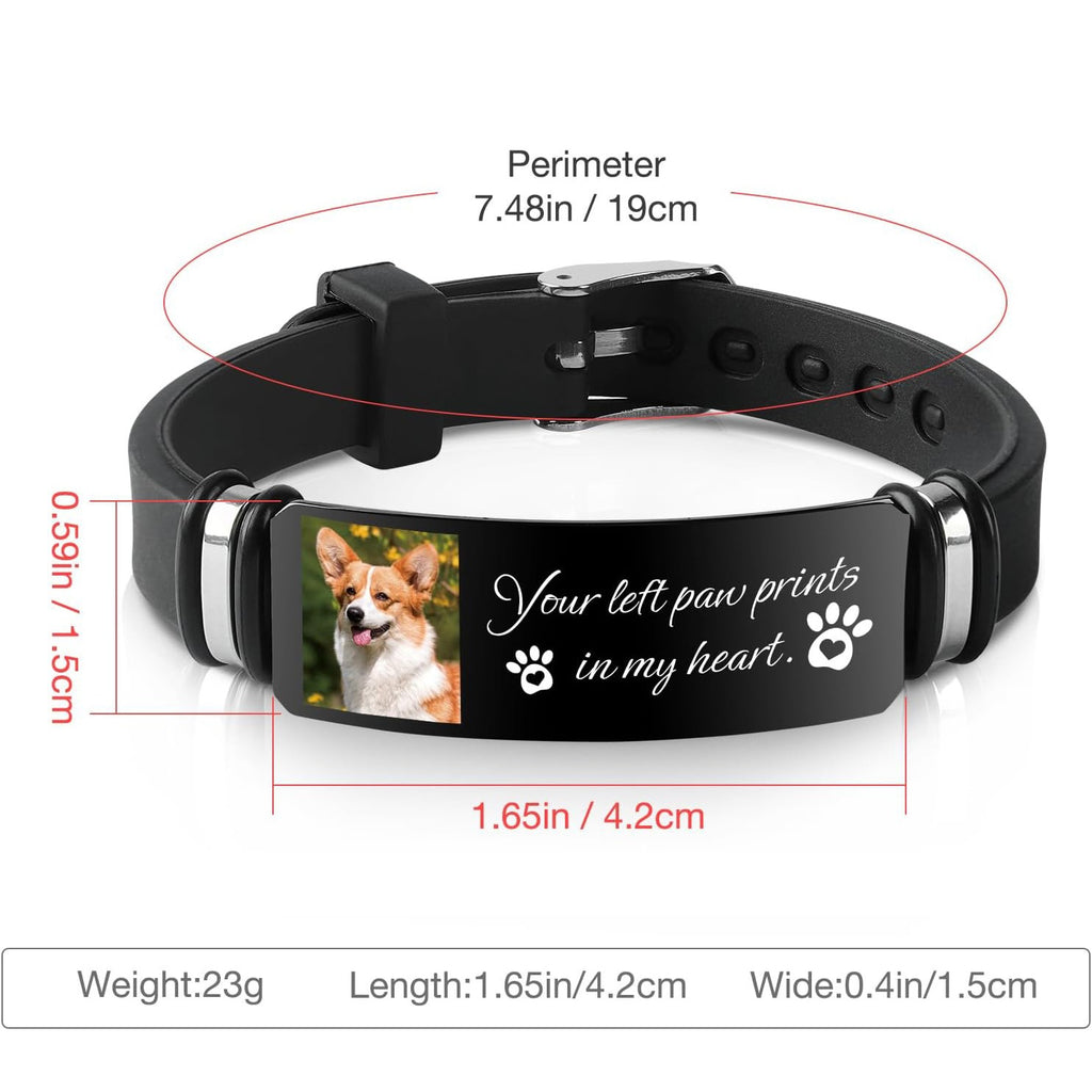 Personalized Valentine Bracelet, Custom Color Print & Engraved Bangle