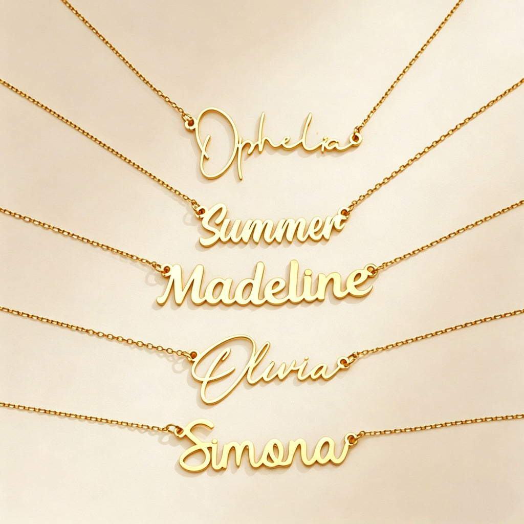 Personalized Cursive Name Necklace | Custom Script Stainless Steel Pendant | Minimalist Gift for Her