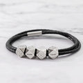 Men's Hand Rope with Custom Engraved 3D Multi-Face Beads