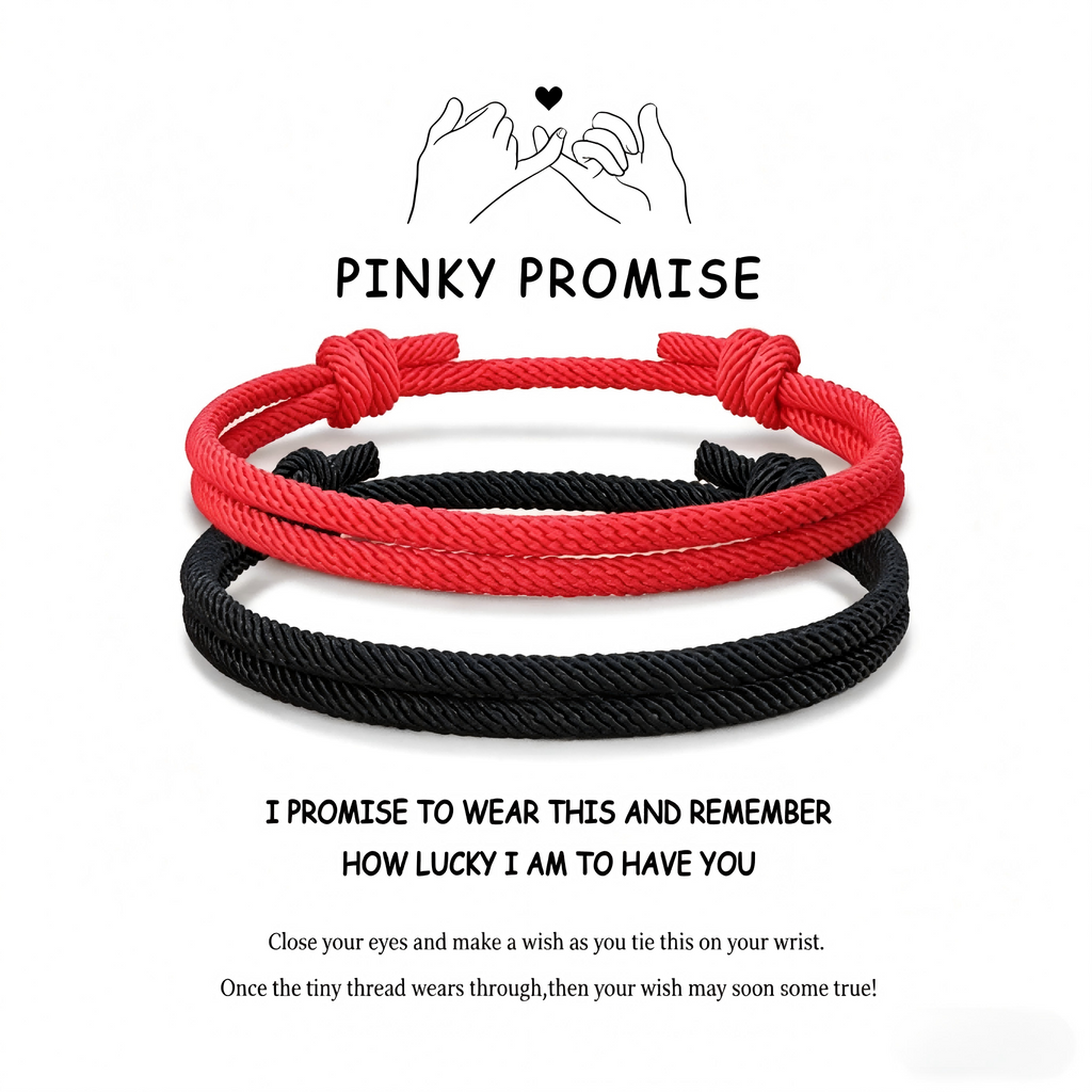 Black and White Couple Bracelet Set, Custom Text Card Friendship Birthday Gift
