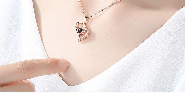 Personalized heart-shaped pavé necklace