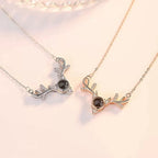 Love Memory Projection Necklace TikTok Trend 100 Languages I Love You Pendant（Micro-carved images）