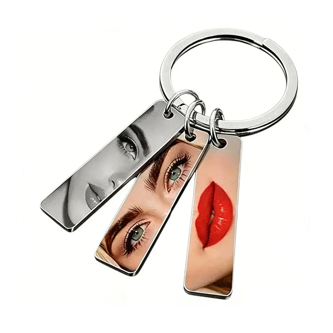 Custom Stainless Steel Bar Pendant Necklace, DIY Engraved Text & Photo Jewelry
