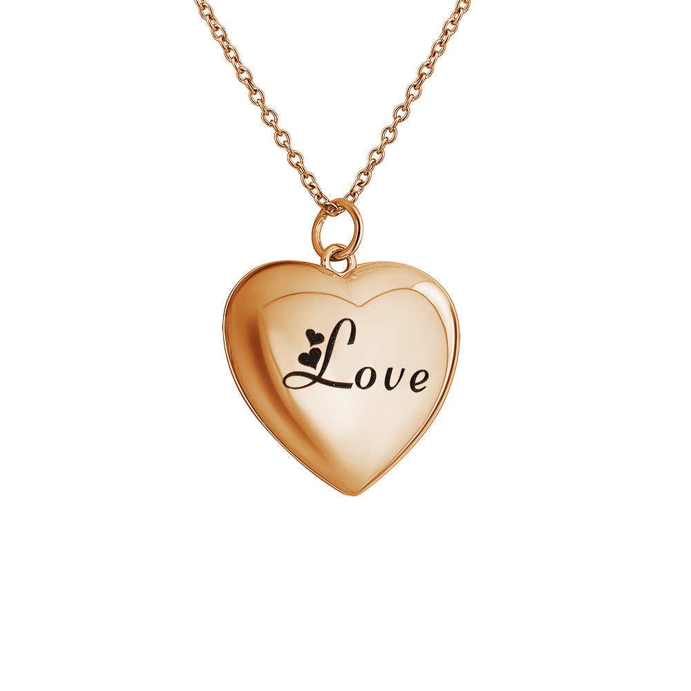 Minimalist Heart Locket Necklace, Elegant Heart Pendant Clavicle Chain for Women