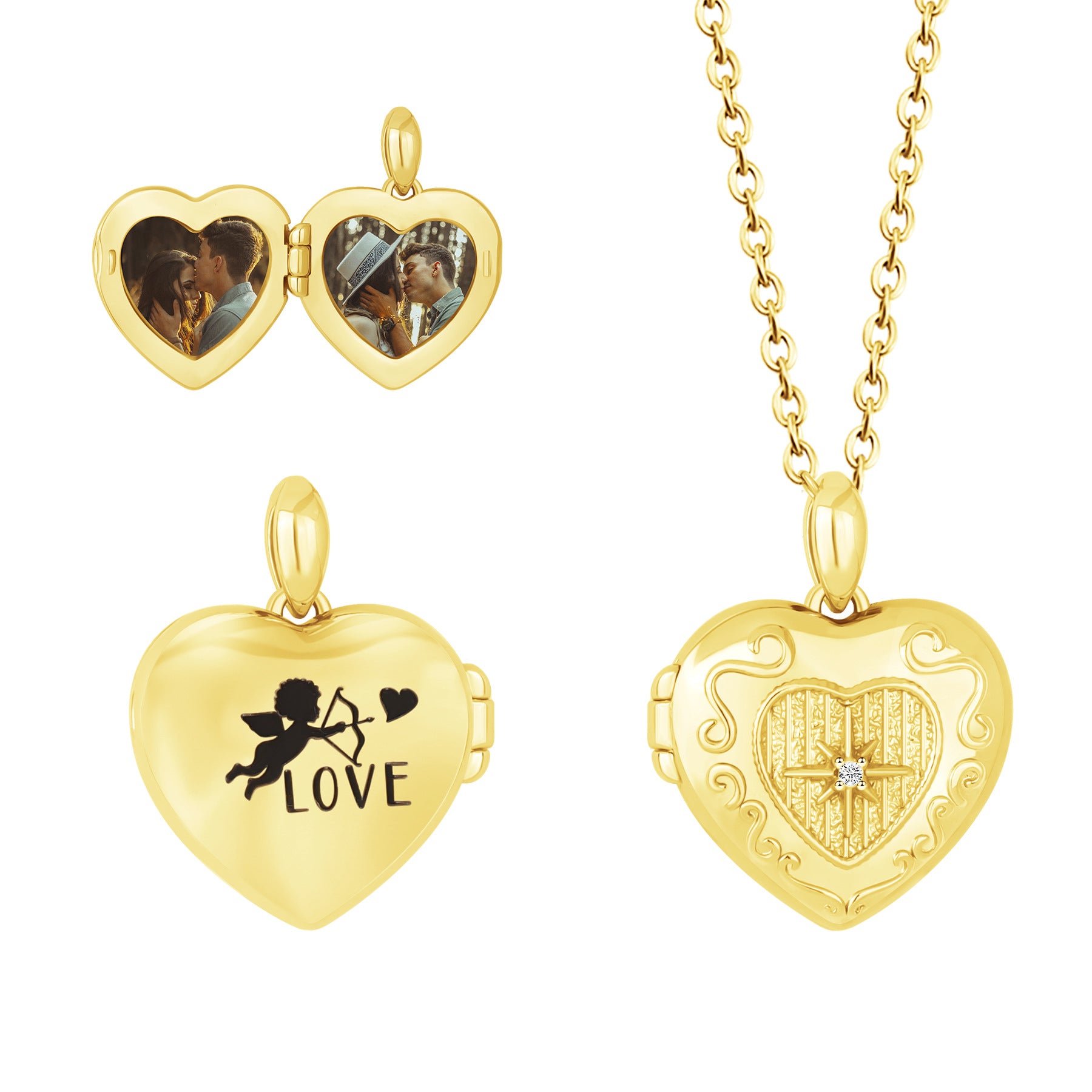 Photo Locket Pendant Necklace, Custom Picture Jewelry for Valentine's Day Gift