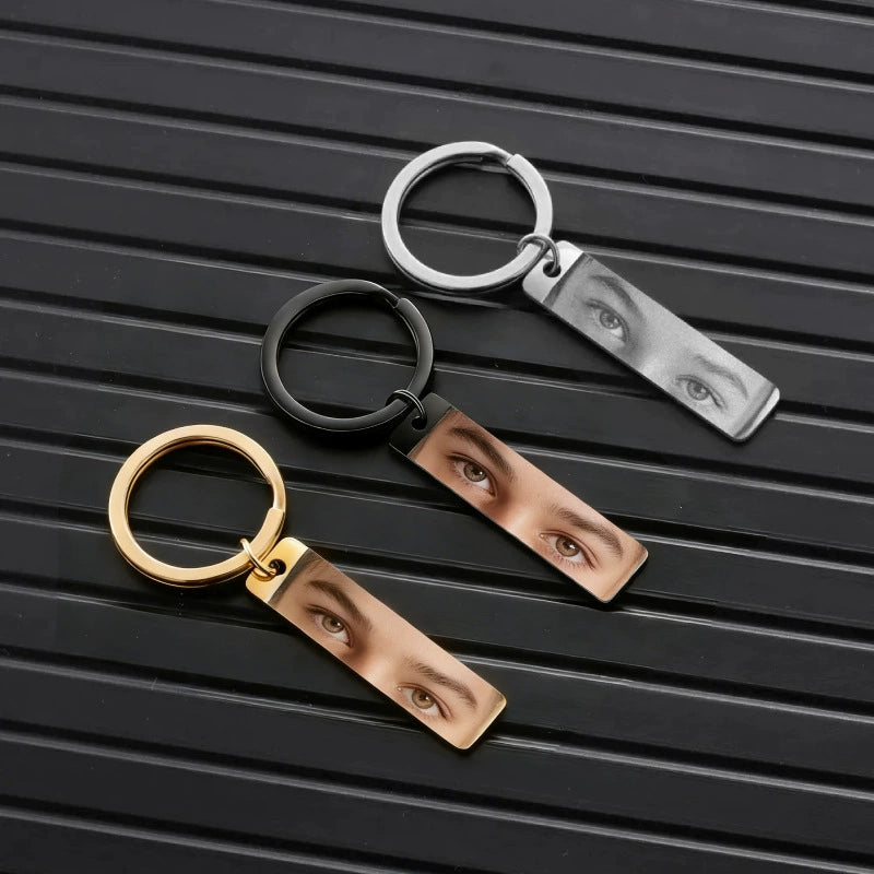 Custom Stainless Steel Bar Pendant Necklace, DIY Engraved Text & Photo Jewelry