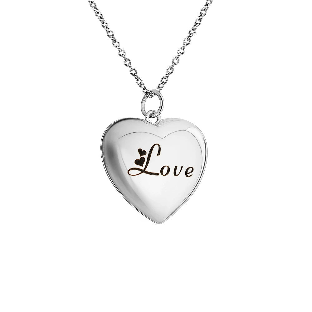 Minimalist Heart Locket Necklace, Elegant Heart Pendant Clavicle Chain for Women