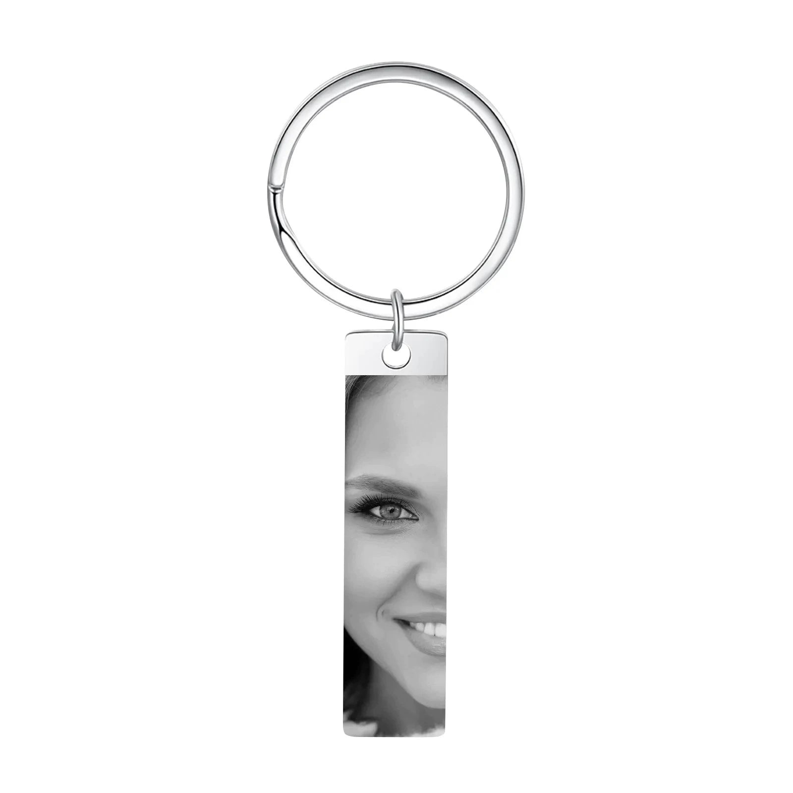 Custom Stainless Steel Bar Pendant Necklace, DIY Engraved Text & Photo Jewelry