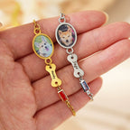 DIY Engraved Bracelet for Women, Personalized Pet Photo Jewelry, Adjustable Size