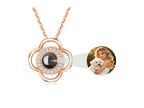 Four Leaf Clover Projection Couple Necklace, 100 Languages I Love You Memory Pendant