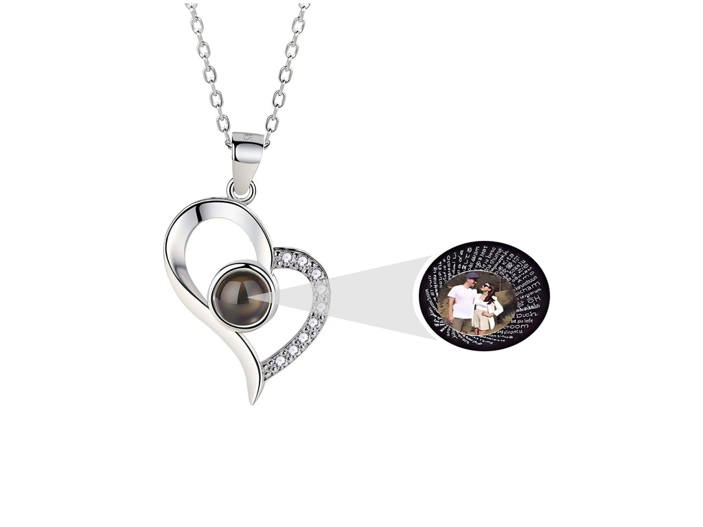 Personalized heart-shaped pavé necklace