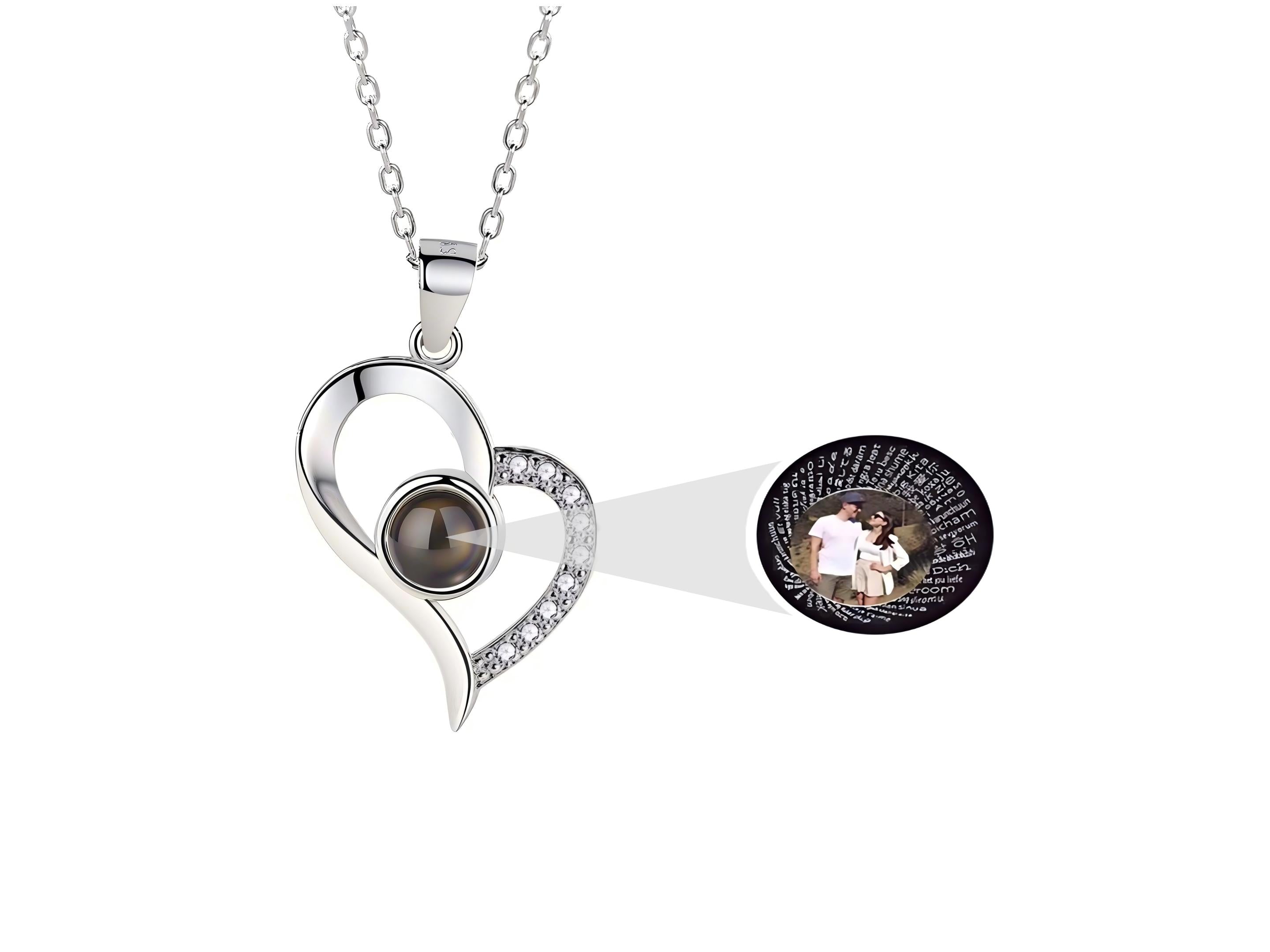 Personalized heart-shaped pavé necklace
