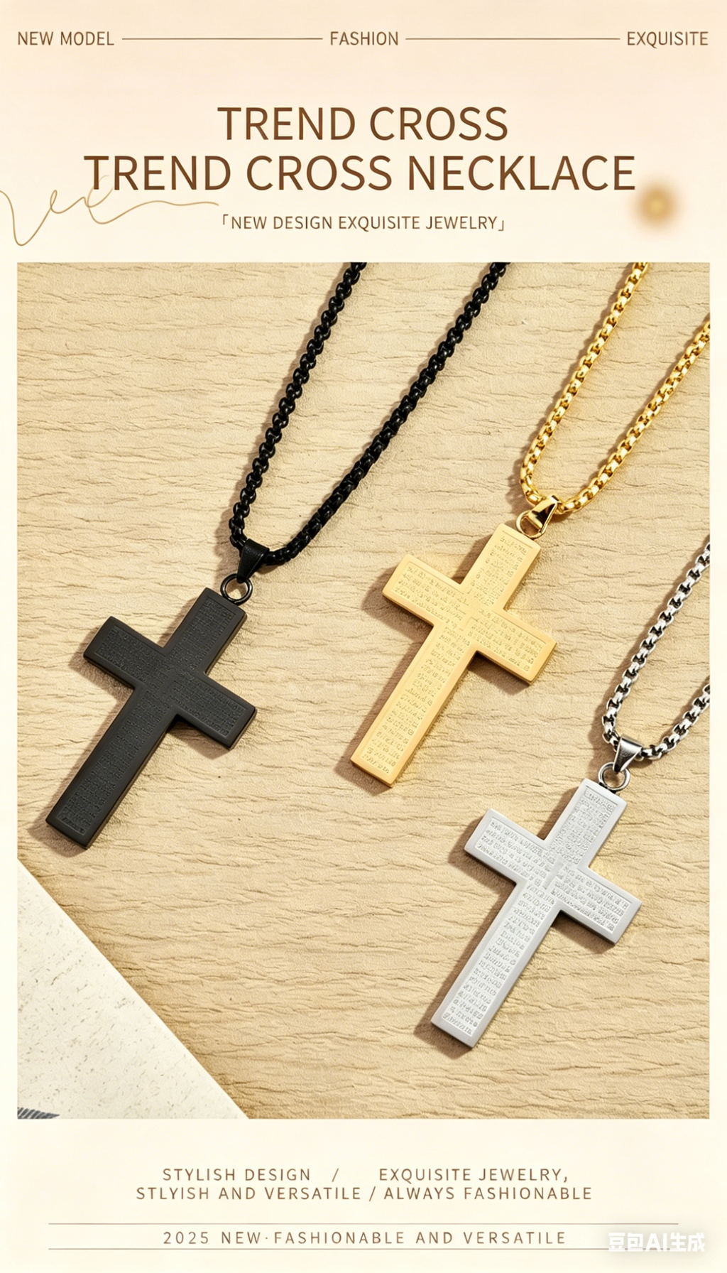 Religious Confirmation Necklace | 14K Gold Plated Cross & Virgin Mary Pendant | Catholic Faith Gift