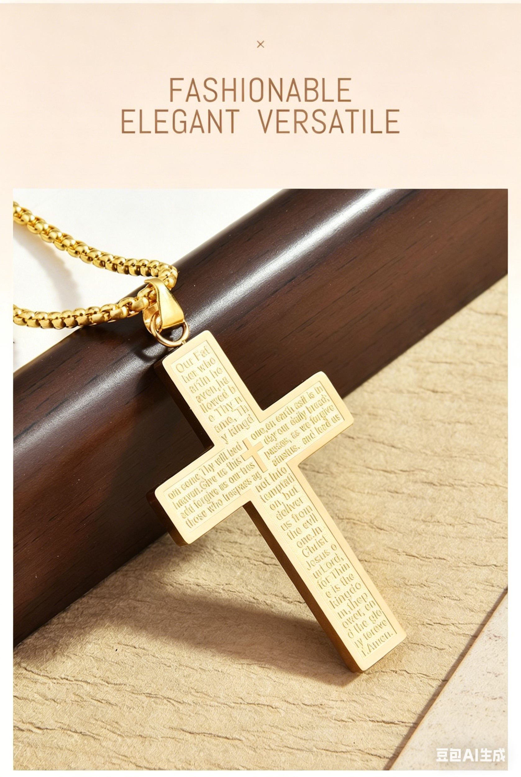 Religious Confirmation Necklace | 14K Gold Plated Cross & Virgin Mary Pendant | Catholic Faith Gift