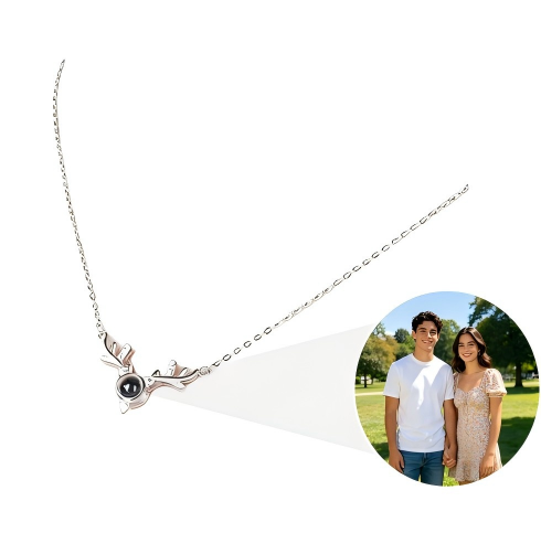 Love Memory Projection Necklace TikTok Trend 100 Languages I Love You Pendant（Micro-carved images）
