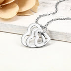 Personalized Triple Heart Name Necklace - Custom Engraved Stainless Steel Pendant for Mom, Best Friend & Family - Memorial & Gift Jewelry