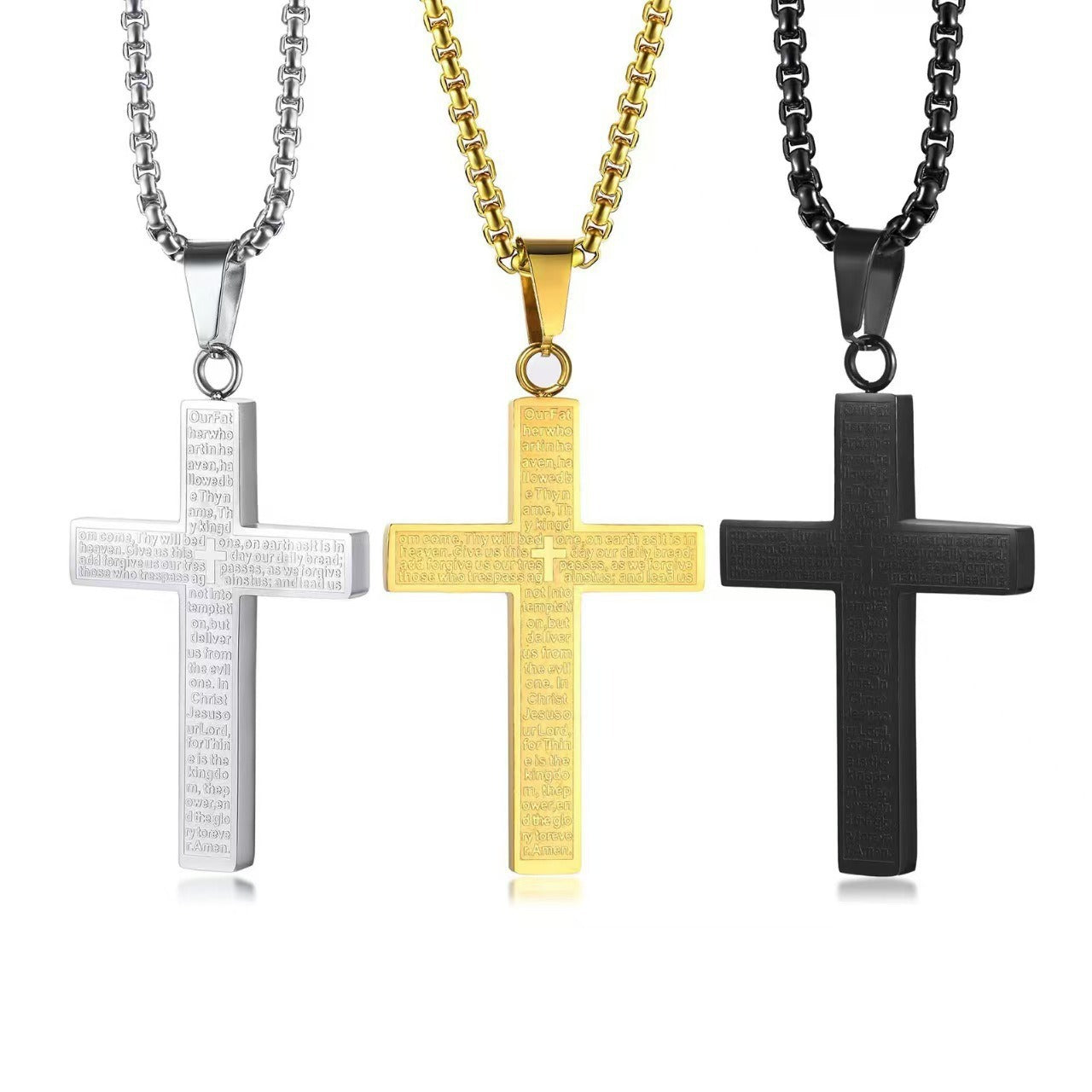 Religious Confirmation Necklace | 14K Gold Plated Cross & Virgin Mary Pendant | Catholic Faith Gift