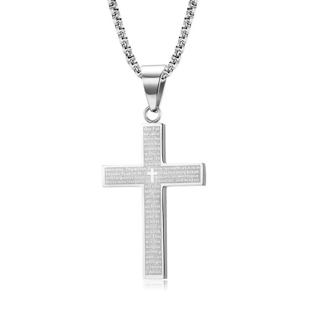 Religious Confirmation Necklace | 14K Gold Plated Cross & Virgin Mary Pendant | Catholic Faith Gift