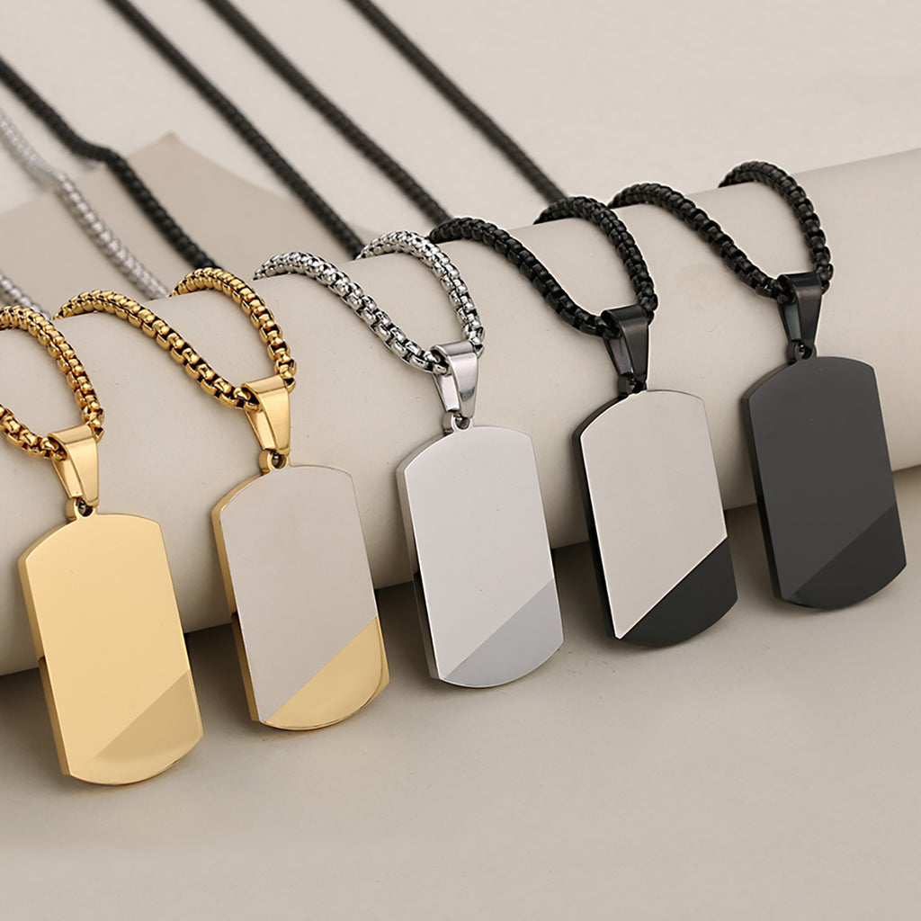 Personalized Engraved Square Bar Necklace