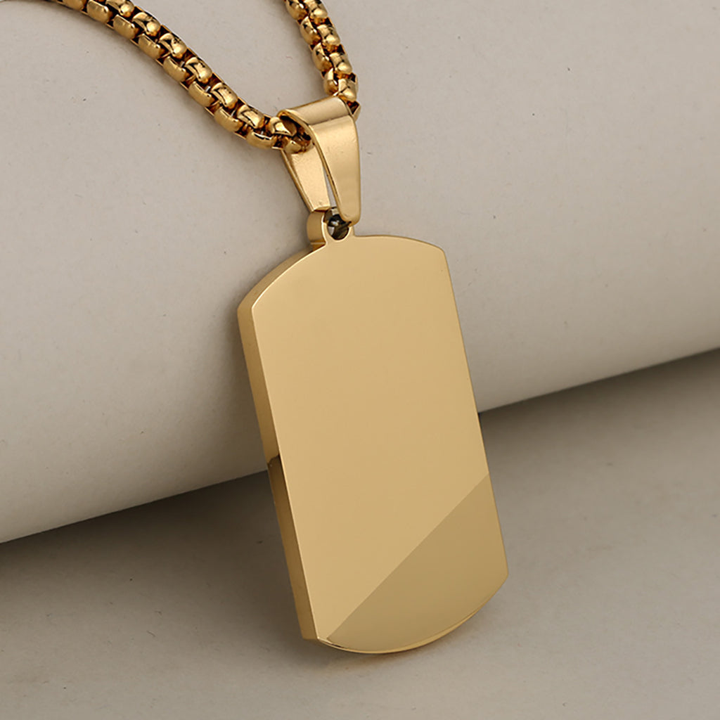 Personalized Engraved Square Bar Necklace