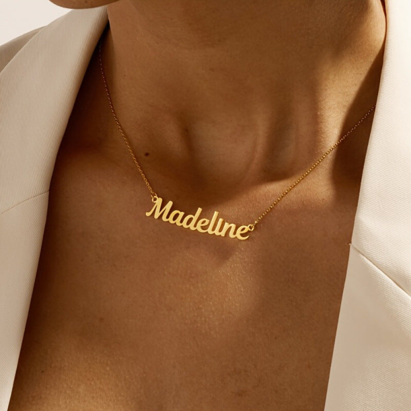 Personalized Cursive Name Necklace | Custom Script Stainless Steel Pendant | Minimalist Gift for Her